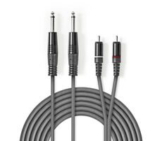 Nedis Stereo Audio kabel 2x jack 6.35 mm (M) - 2x RCA (M) 1.50 m tmavě šedá