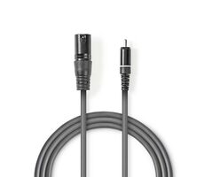 Nedis Nevyvážený Audio Cable XLR 3pinový (F) - RCA (M) 1.50 m tmavě šedá