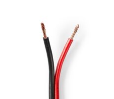 Nedis Repro kabel 2x 2.50 mm2 černá-červená / CCA / 25.0 m / Kulatý / PVC   