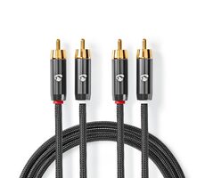 Nedis Stereo Audio kabel 2x RCA (M) - 2x RCA (M) 5.00 m šedá 