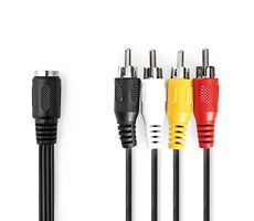 Nedis DIN Audio kabel DIN 5pinová (F) - 4x RCA (M) 0.20 m černá 