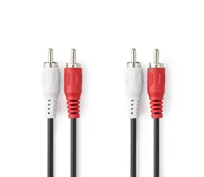 Nedis Stereo Audio kabel 2x RCA (M) - 2x RCA (M) 10.0 m černá