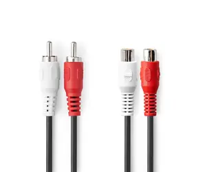 Nedis Stereo Audio kabel 2x RCA (M) - 2x RCA (F) 2.00 m černá 