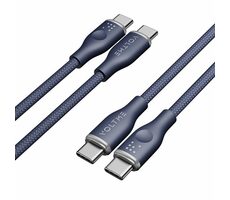 Rozbaleno - VOLTME Powerlink Rugg Series CTC Kabel USB-C(M) 3A/60W 1m modrá / 2x USB-C(M) / rozbaleno