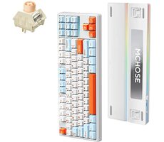 MCHOSE MC-K87 Icy Creamsicle barevná / herní bezdrátová klávesnice / mechanická / Icy Creamsicle / 2.4GHz / BT / US Layo