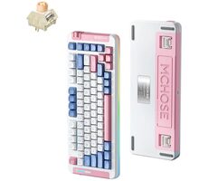 MCHOSE MC-X75 Icy Creamsicle růžová / herní bezdrátová klávesnice / mechanická / Icy Creamsicle / 2.4GHz / BT / US Layou