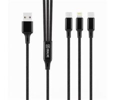 OBAL:ME 3v1 AllConnect Fast Charge USB-A/USB-C, Lightning, Micro-USB Kabel 1.2m Black