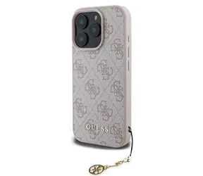 Guess 4G Charm Zadní Kryt pro iPhone 16 Pro Tone on Tone Pink