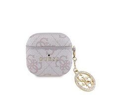 Guess 4G Script PC/PU Charm Pouzdro pro AirPods 4 Pink