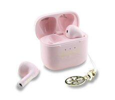 Guess Classic Logo Charm TWS Bezdrátová Sluchátka Pink