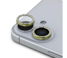 Guess Fixed Glliter Ochrana Čoček pro iPhone 16/16 Plus Gold