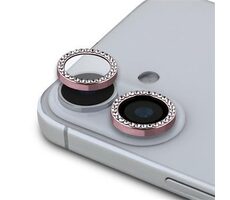 Guess Fixed Glliter Ochrana Čoček pro iPhone 16/16 Plus Pink