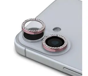 Guess Fixed Glliter Ochrana Čoček pro iPhone 16/16 Plus Pink