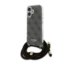 Guess IML 4G Printed Crossbody Popruh Zadní Kryt pro iPhone 16 Brown