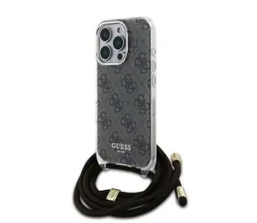 Guess IML 4G Printed Crossbody Popruh Zadní Kryt pro iPhone 16 Pro Max Brown