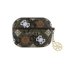 Guess PU 4G Peony Charm Pouzdro pro AirPods 3 Brown