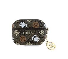 Guess PU 4G Peony Charm Pouzdro pro AirPods Pro Brown