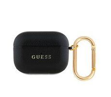 Guess PU Grained Classic Logo Pouzdro pro AirPods Pro Black