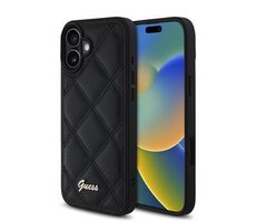 Guess PU Leather Quilted Zadní Kryt pro iPhone 16 Black