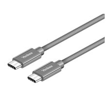 YENKEE YCU C101 SR kabel USB-C 2.0 (M) - USB-C 2.0 (M) 1m šedá / 480mb/s / až 60W