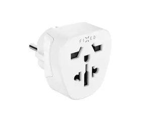 FIXED Adaptér EU Adapter 2 pro zapojení UK US AUS zařízení do EU zásuvek bílý