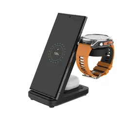FIXED Stojánek Powerstation pro Garmin s bezdrátovým nabíjením až pro 3 zařízení 15W+5W+2.5W černý