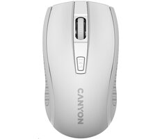 CANYON CNE-CMSW07W bílá / optická bezdrátová myš / 800/1200/1600 dpi / 4 tlačítka / USB 2.4 Ghz / 1xAA 