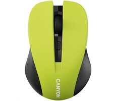 CANYON CNE-CMSW1Y žlutá / optická bezdrátová myš / 800/1000/1200 dpi / 4 tlačítka / USB 2.4 Ghz / 2xAAA 