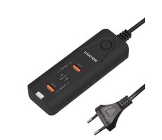 CANYON CNE-CHA10B černá / síťový adaptér / 2xUSB-C (PD 20W) + 2x USB-A (QC 3.0 18W) / 100V-240V / výstup až 40W / 1m
