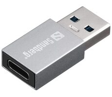 Sandberg adaptér USB-A na USB-C stříbrná