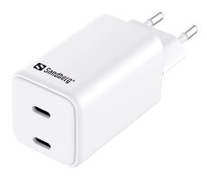 Sandberg nabíjecí adaptér bílá / 2x USB-C PD 65W 