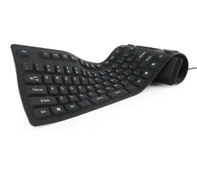 Rozbaleno - Gembird KB-109F-B černá / silikonová klávesnice / US rozložení kláves / USB / rozbaleno