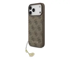 Guess 4G Charm Zadní Kryt pro iPhone 17 Pro Max Tone on Tone Brown