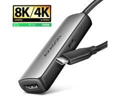 AXAGON RVC-HI8KPD, USB-C -> HDMI 2.1 redukce / adaptér, 8K/60Hz, 4K/144Hz, HDR10+, PD100W