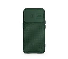 Spello Durable Magnetic Case Odolný magnetický kryt s posuvnou ochranou čoček pro Apple iPhone 15 Pro zelená