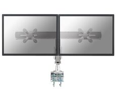 Neomounts FPMA-D940D stříbrná / stolní držák na dva monitory / 10-24" / otočný / VESA 75x75 - 100x100 / nosnost 14 kg