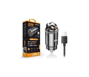 Aligator mini nabíječka do auta Power Delivery 30W / USB-C + USB-A / USB-C/USB-C kabel