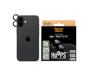 PanzerGlass Hoops Ceramic Apple iPhone 16/16 Plus ochranné kroužky pro čočky fotoaparátu - černý titan
