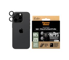 PanzerGlass Hoops Apple iPhone 16 Pro/15 Pro/16 Pro Max/15 Pro Max ochranné kroužky pro čočky fotoaparátu - černý hliník