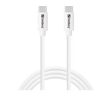 Sandberg SAVER USB-C Cable 1M 65W bílá / nabíjecí kabel USB-C na USB-C