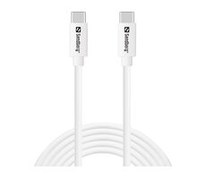 Sandberg SAVER USB-C Cable 2M 65W bílá / nabíjecí kabel USB-C na USB-C