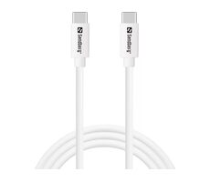 Sandberg USB-C Charge Cable 1M 65W bílá / nabíjecí kabel USB-C na USB-C