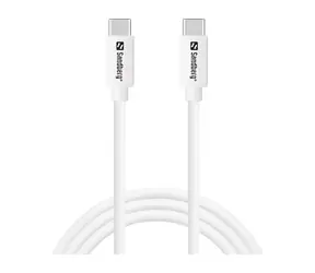 Sandberg USB-C Charge Cable 1M 65W bílá / nabíjecí kabel USB-C na USB-C