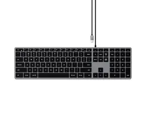 Satechi klávesnice Slim W3 šedá / drátová klávesnice / USB-C  / podsvícená