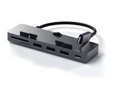 Satechi USB-C Clamp Hub Pro šedá/ 3x USB-A / USB-C / MicroSD / SD