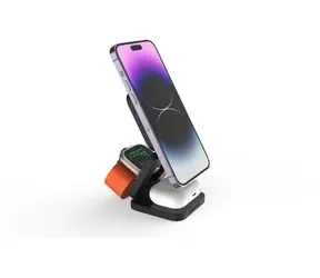 Cubenest Qi2 3in1 Magnetic Wireless charger EQ310 Fold šedá / 3v1 Qi2 Skládací bezdrátová magnetická nabíječka