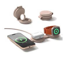Satechi OntheGo 3in1 Wireless Charger růžová / Bezdrátová nabíječka / Qi2 / 15W