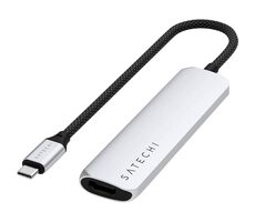 Satechi 4in1 USB-C Slim Multiport stříbrná / adaptér / USB-C / HDMI / 2x USB-A / PD 100 W