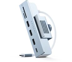 Satechi USB-C Clamp Hub modrá / Hub pro Apple iMac 24" 2021/2023 / USB-C / 3x USB-A / microSD / SD
