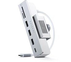 Satechi USB-C Clamp Hub stříbrná / Hub pro Apple iMac 24" 2021/2023 / USB-C / 3x USB-A / microSD / SD